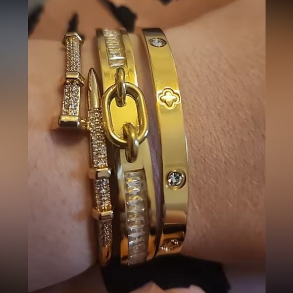 Just Un Clou Nail Gold Crystal Elegant Bracelet - Picture 5 of 11